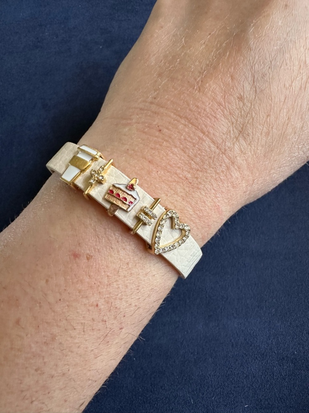 KEEP Collective 6-Piece “☕️+🍰=🩷” Reversible Cream/Rose Gold Leather Bracelet